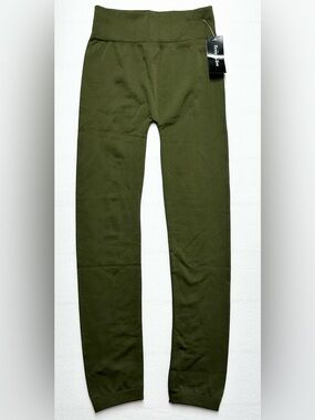 Free To Live Women’s OS Olive Green High‑Waist Fleece‑Lined Leggings – NWT